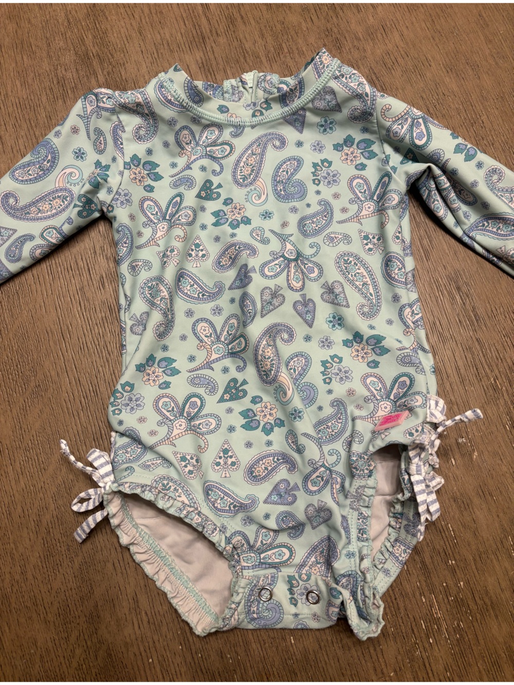 RuffleButts Swimsuit 18-24m blue paisley